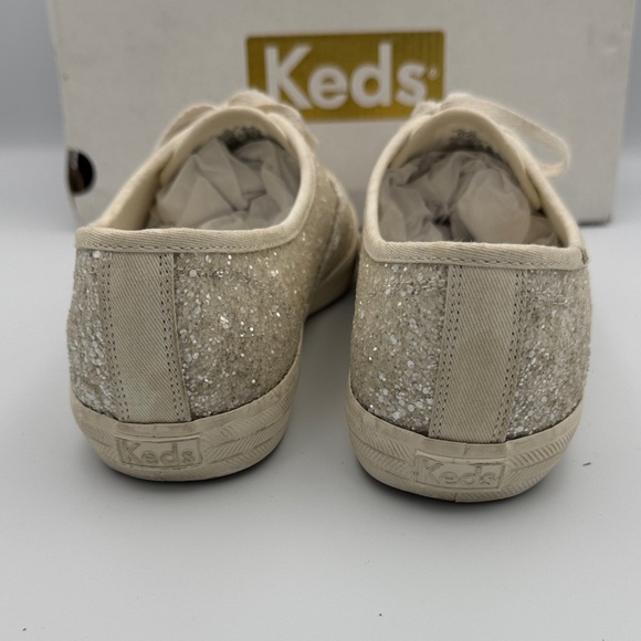 Keds Sparkly Sneakers, White, Size 9.5 - Picture 3 of 11